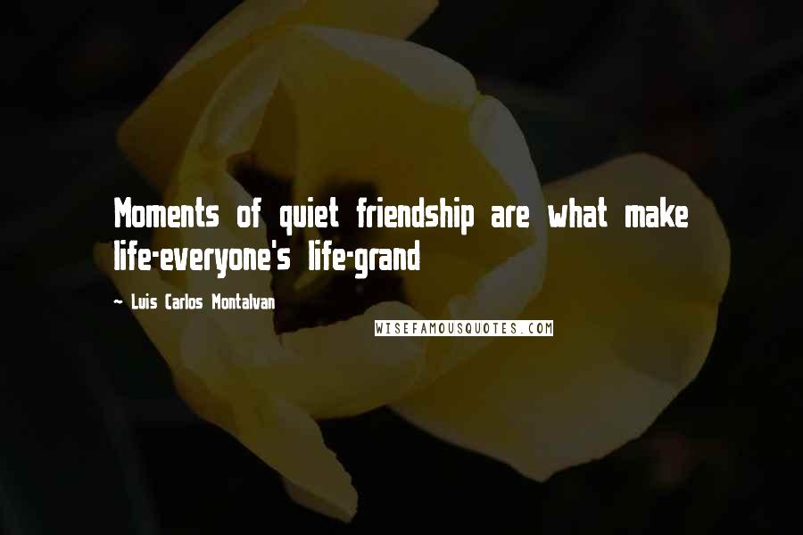 Luis Carlos Montalvan Quotes: Moments of quiet friendship are what make life-everyone's life-grand