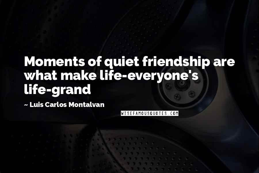 Luis Carlos Montalvan Quotes: Moments of quiet friendship are what make life-everyone's life-grand