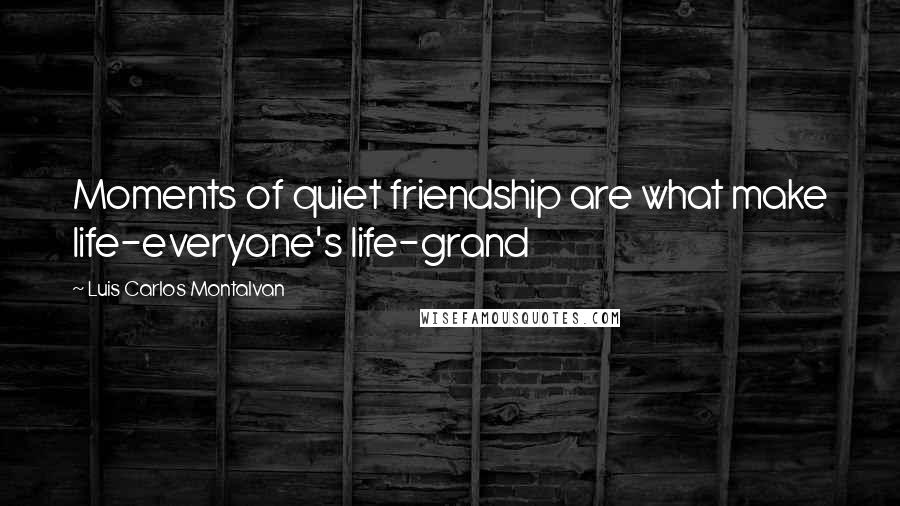 Luis Carlos Montalvan Quotes: Moments of quiet friendship are what make life-everyone's life-grand