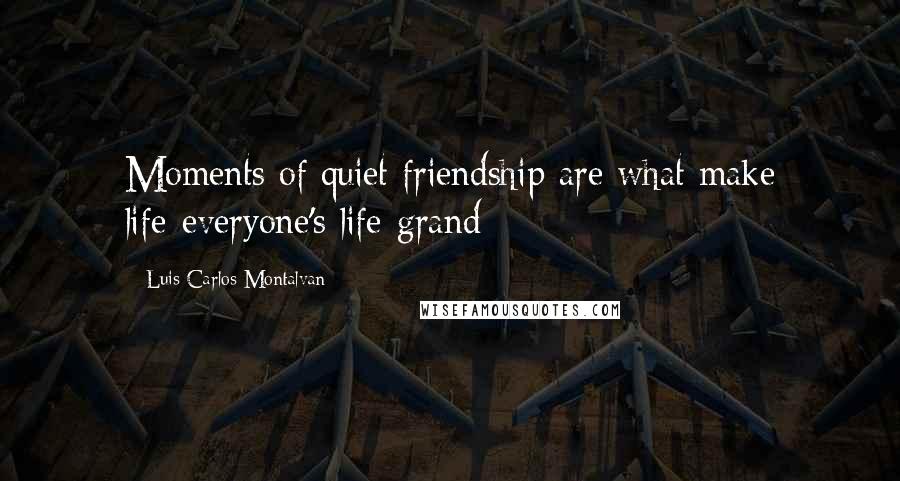 Luis Carlos Montalvan Quotes: Moments of quiet friendship are what make life-everyone's life-grand