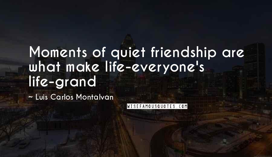 Luis Carlos Montalvan Quotes: Moments of quiet friendship are what make life-everyone's life-grand
