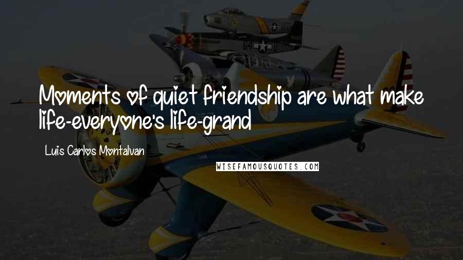 Luis Carlos Montalvan Quotes: Moments of quiet friendship are what make life-everyone's life-grand