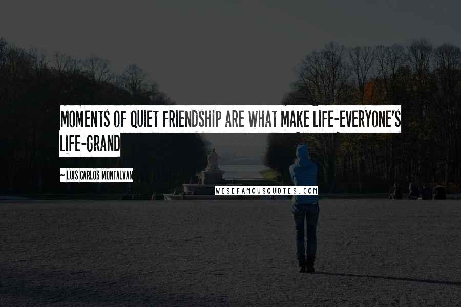 Luis Carlos Montalvan Quotes: Moments of quiet friendship are what make life-everyone's life-grand