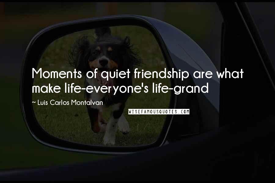 Luis Carlos Montalvan Quotes: Moments of quiet friendship are what make life-everyone's life-grand