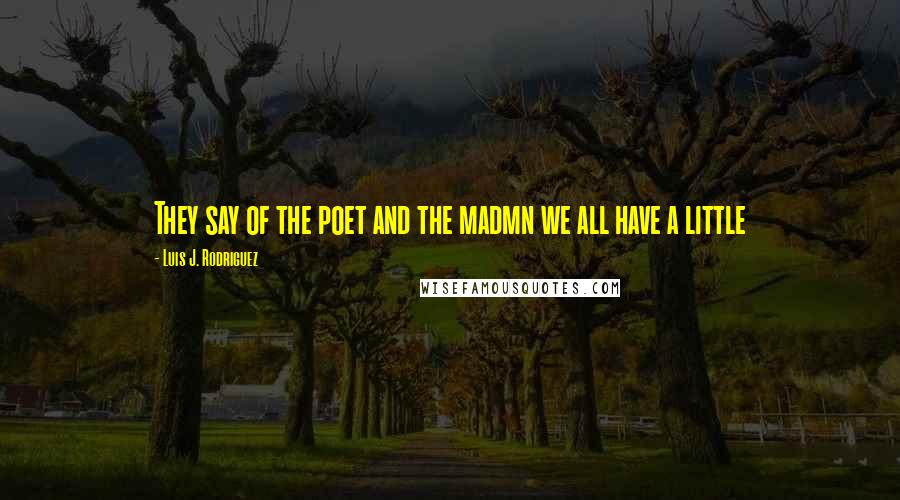 Luis J. Rodriguez Quotes: They say of the poet and the madmn we all have a little