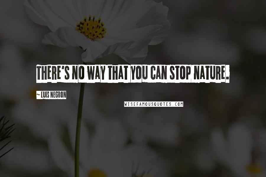 Luis Negron Quotes: There's no way that you can stop nature.