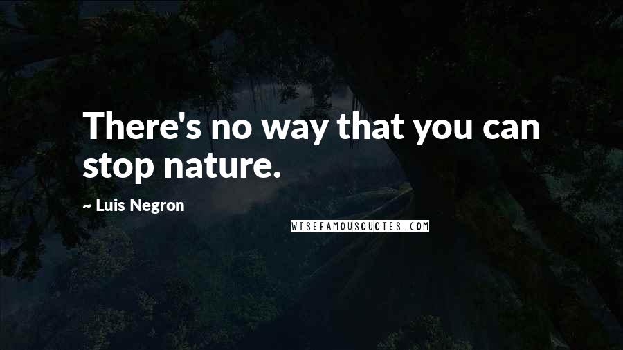 Luis Negron Quotes: There's no way that you can stop nature.