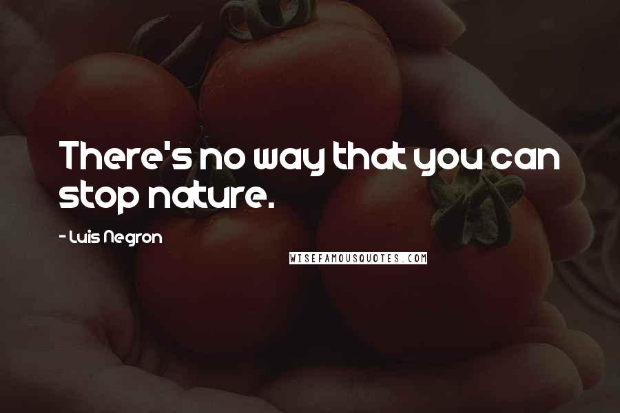 Luis Negron Quotes: There's no way that you can stop nature.