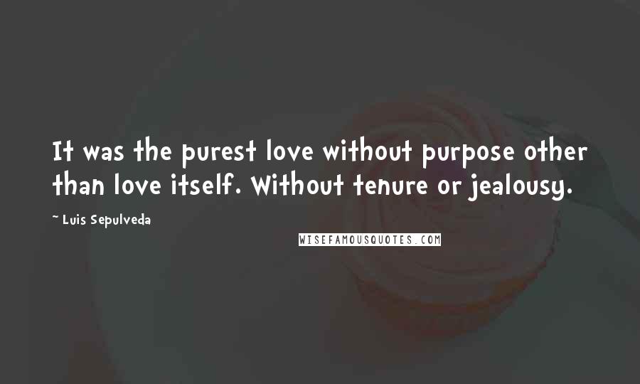 Luis Sepulveda Quotes: It was the purest love without purpose other than love itself. Without tenure or jealousy.