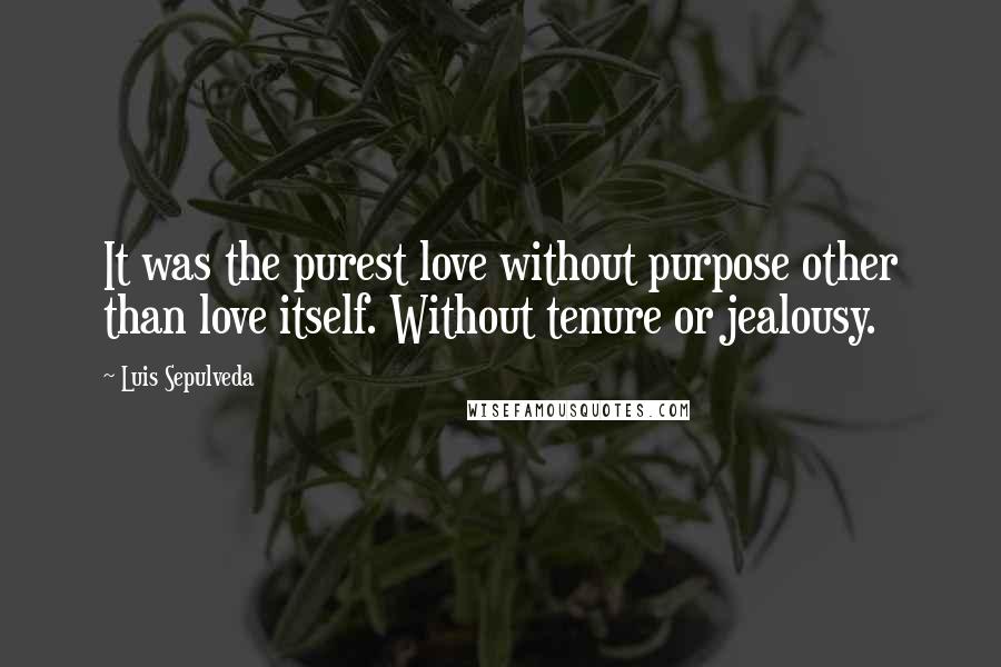 Luis Sepulveda Quotes: It was the purest love without purpose other than love itself. Without tenure or jealousy.