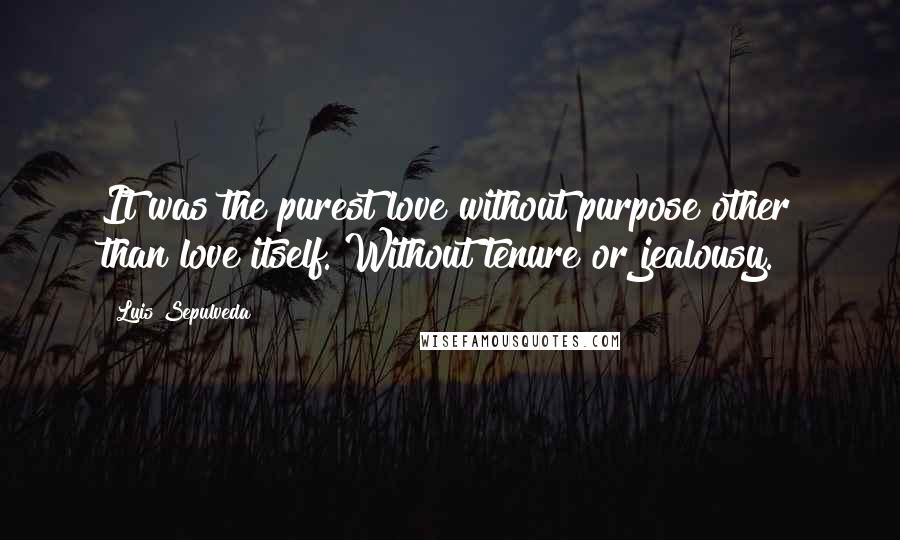 Luis Sepulveda Quotes: It was the purest love without purpose other than love itself. Without tenure or jealousy.