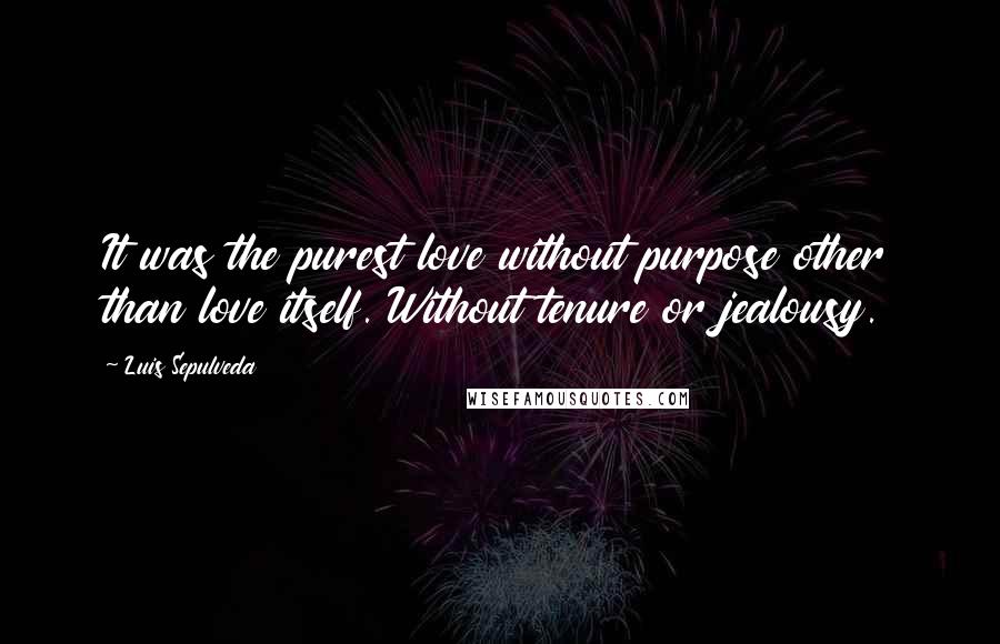 Luis Sepulveda Quotes: It was the purest love without purpose other than love itself. Without tenure or jealousy.