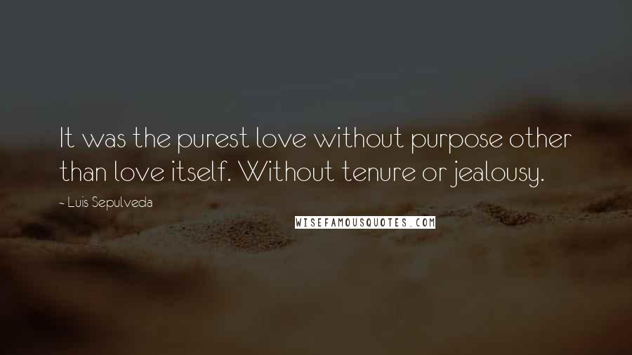 Luis Sepulveda Quotes: It was the purest love without purpose other than love itself. Without tenure or jealousy.
