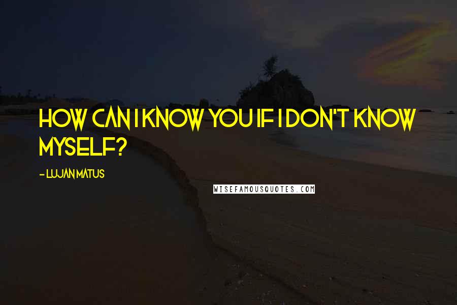 Lujan Matus Quotes: How can I know you if I don't know myself?