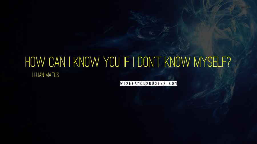Lujan Matus Quotes: How can I know you if I don't know myself?