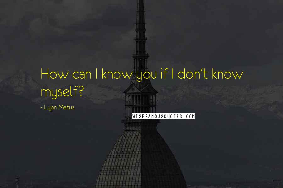 Lujan Matus Quotes: How can I know you if I don't know myself?