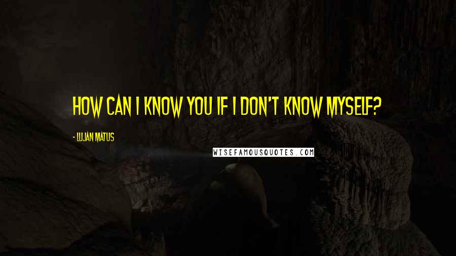 Lujan Matus Quotes: How can I know you if I don't know myself?