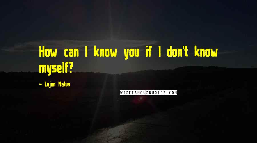 Lujan Matus Quotes: How can I know you if I don't know myself?