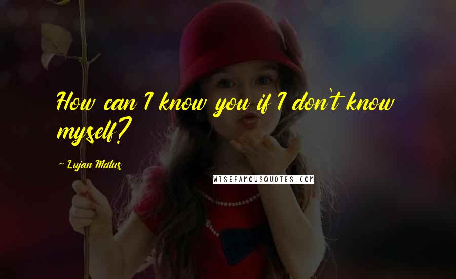 Lujan Matus Quotes: How can I know you if I don't know myself?