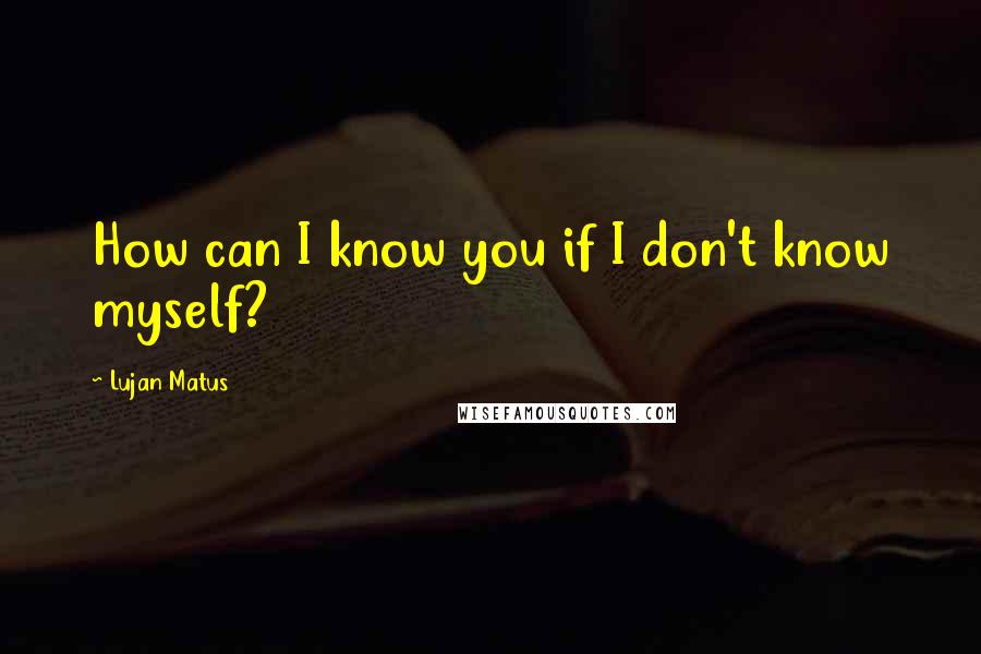 Lujan Matus Quotes: How can I know you if I don't know myself?