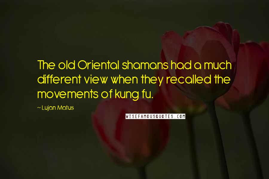 Lujan Matus Quotes: The old Oriental shamans had a much different view when they recalled the movements of kung fu.