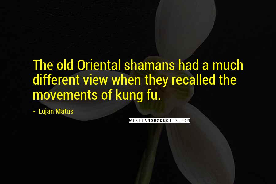 Lujan Matus Quotes: The old Oriental shamans had a much different view when they recalled the movements of kung fu.