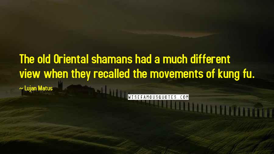 Lujan Matus Quotes: The old Oriental shamans had a much different view when they recalled the movements of kung fu.