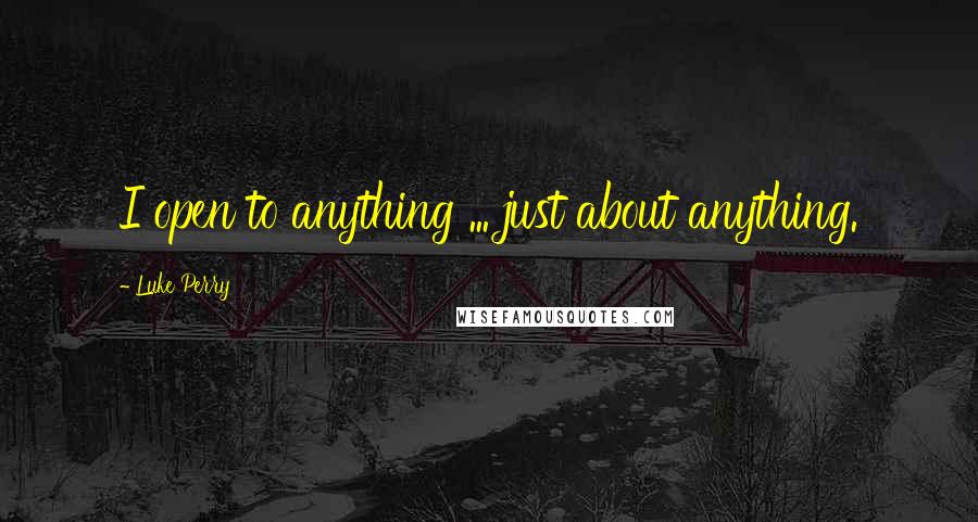 Luke Perry Quotes: I open to anything ... just about anything.