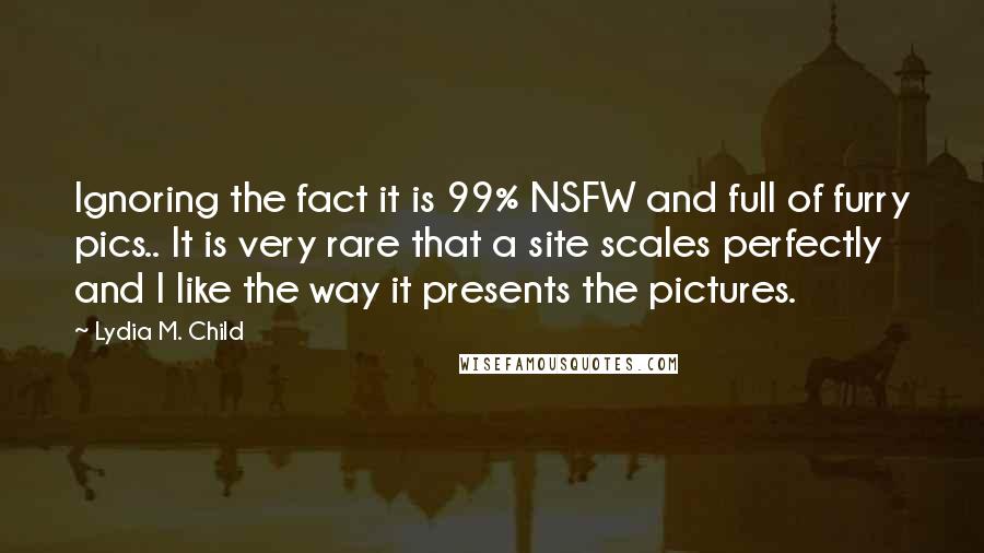 Lydia M. Child Quotes: Ignoring the fact it is 99% NSFW and full of furry pics.. It is very rare that a site scales perfectly and I like the way it presents the pictures.