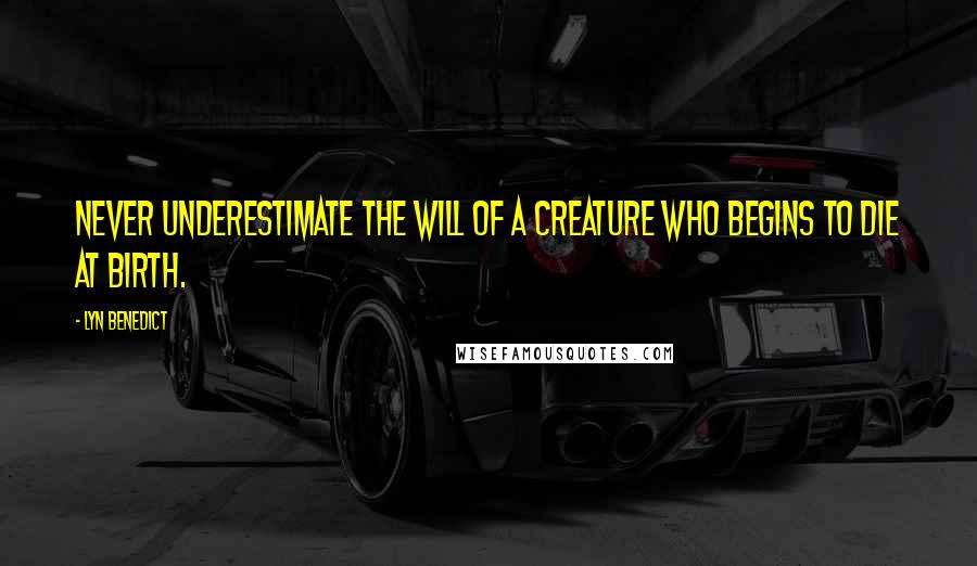 Lyn Benedict Quotes: Never underestimate the will of a creature who begins to die at birth.