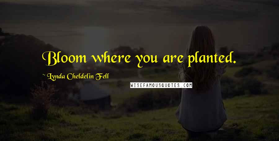 Lynda Cheldelin Fell Quotes: Bloom where you are planted.