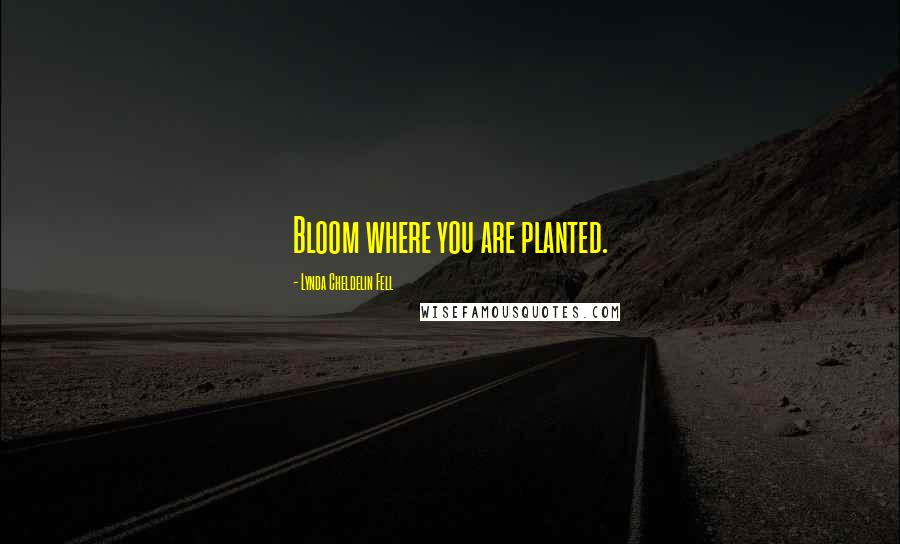 Lynda Cheldelin Fell Quotes: Bloom where you are planted.