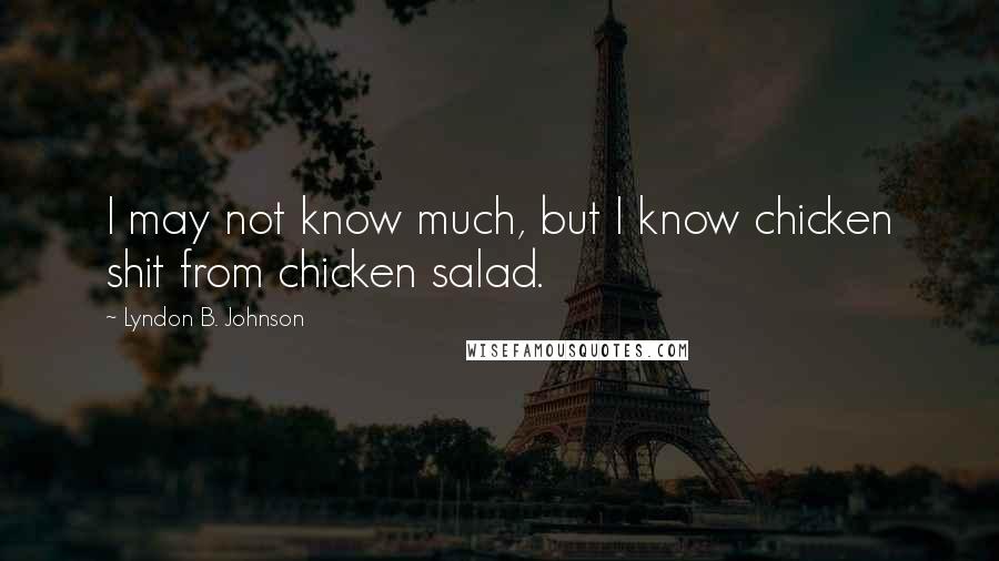 Lyndon B. Johnson Quotes: I may not know much, but I know chicken shit from chicken salad.