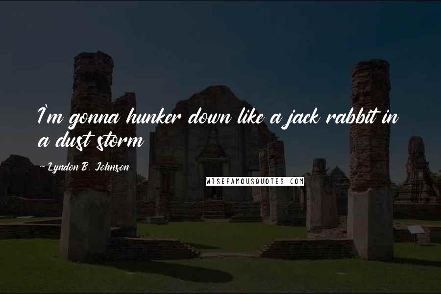 Lyndon B. Johnson Quotes: I'm gonna hunker down like a jack rabbit in a dust storm