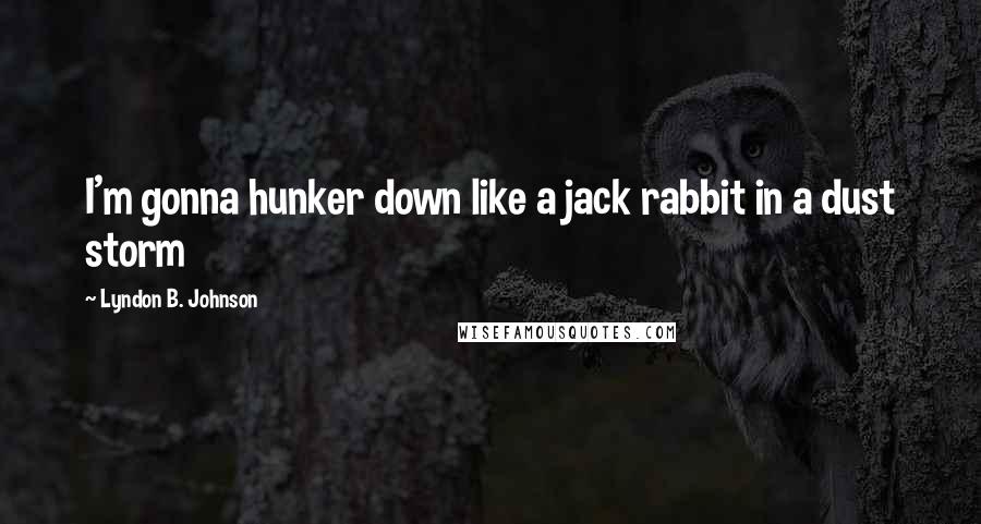 Lyndon B. Johnson Quotes: I'm gonna hunker down like a jack rabbit in a dust storm