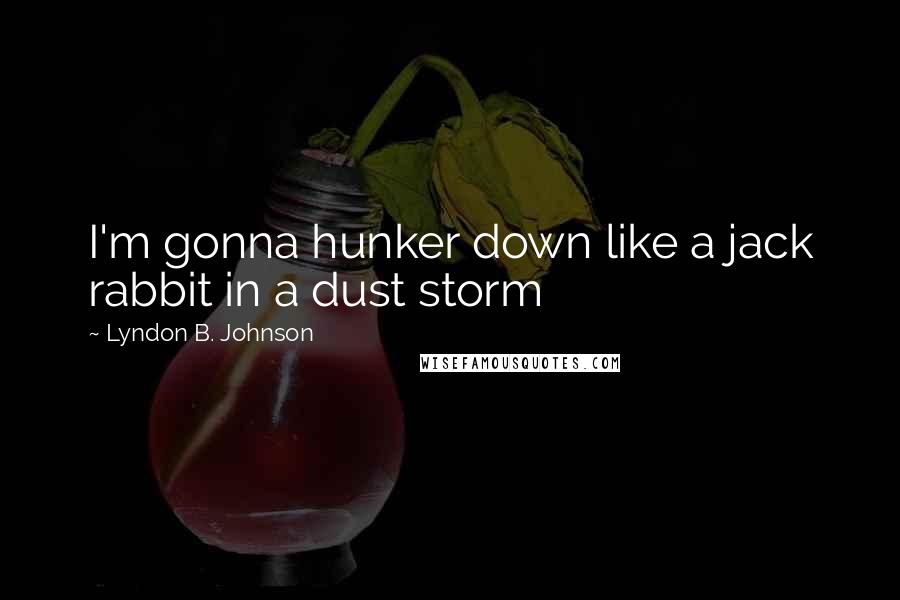 Lyndon B. Johnson Quotes: I'm gonna hunker down like a jack rabbit in a dust storm