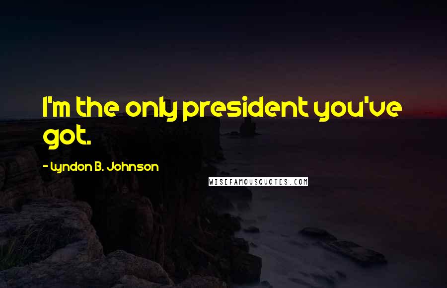 Lyndon B. Johnson Quotes: I'm the only president you've got.