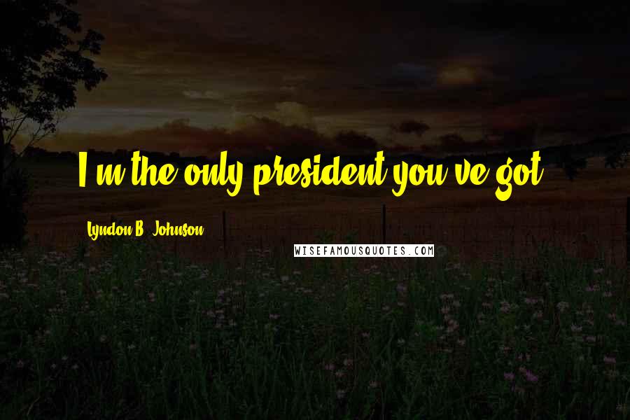 Lyndon B. Johnson Quotes: I'm the only president you've got.