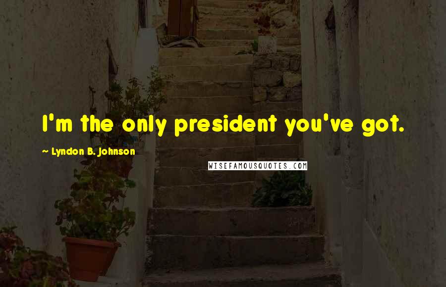 Lyndon B. Johnson Quotes: I'm the only president you've got.