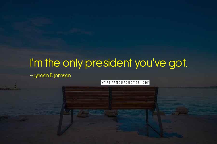 Lyndon B. Johnson Quotes: I'm the only president you've got.