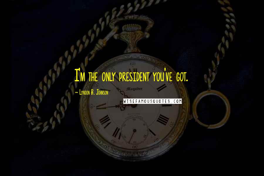 Lyndon B. Johnson Quotes: I'm the only president you've got.