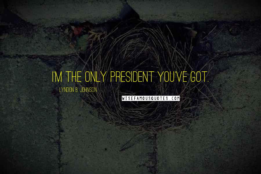 Lyndon B. Johnson Quotes: I'm the only president you've got.