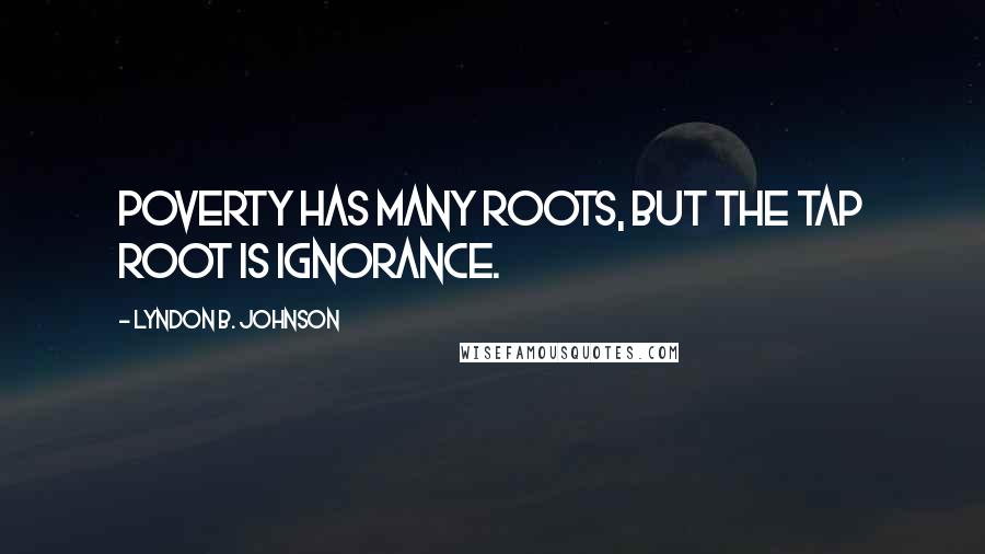 Lyndon B. Johnson Quotes: Poverty has many roots, but the tap root is ignorance.