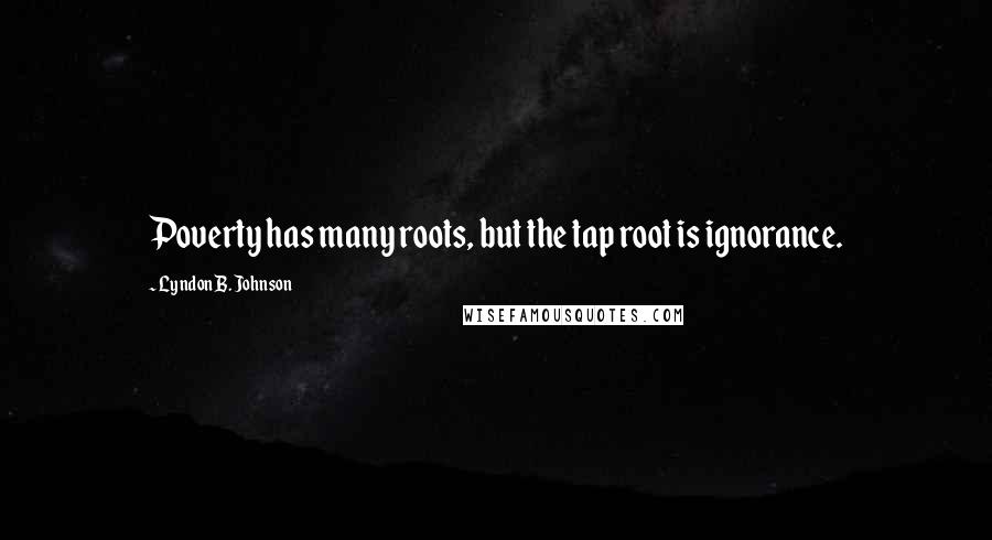 Lyndon B. Johnson Quotes: Poverty has many roots, but the tap root is ignorance.