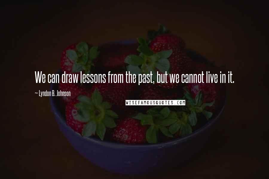 Lyndon B. Johnson Quotes: We can draw lessons from the past, but we cannot live in it.