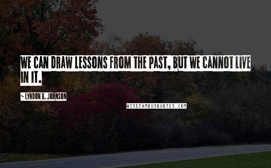 Lyndon B. Johnson Quotes: We can draw lessons from the past, but we cannot live in it.