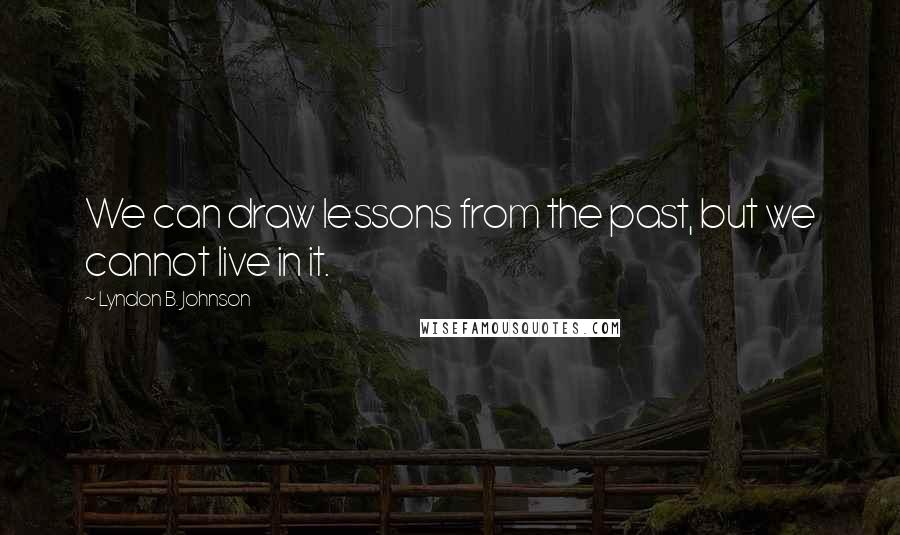 Lyndon B. Johnson Quotes: We can draw lessons from the past, but we cannot live in it.