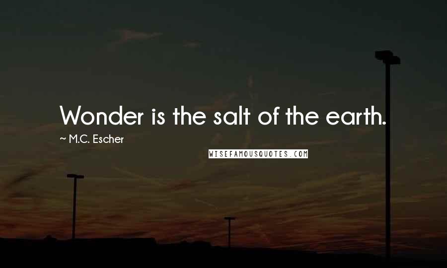 M.C. Escher Quotes: Wonder is the salt of the earth.