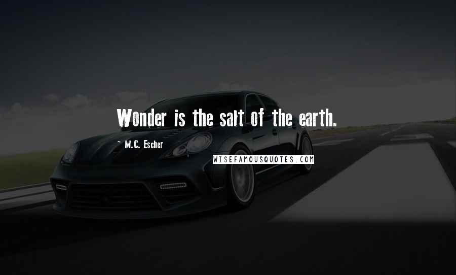 M.C. Escher Quotes: Wonder is the salt of the earth.