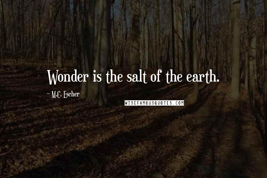 M.C. Escher Quotes: Wonder is the salt of the earth.